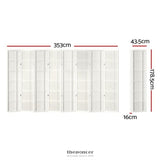 ARTISS 8 PANEL ROOM DIVIDER SCREEN 353X179CM NOVA WHITE