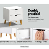 ARTISS BEDSIDE TABLE 2 DRAWERS - ANDERS WHITE