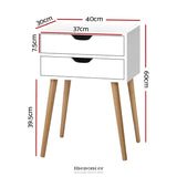 ARTISS BEDSIDE TABLE 2 DRAWERS - BODIE WHITE