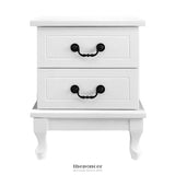 ARTISS BEDSIDE TABLE 2 DRAWERS - KUBI WHITE