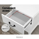 ARTISS BEDSIDE TABLE 2 DRAWERS - KUBI WHITE