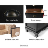 ARTISS BEDSIDE TABLE 3 DRAWERS VINTAGE - THYME BLACK