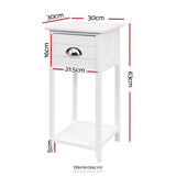 ARTISS BEDSIDE TABLE VINTAGE - THYME WHITE