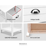 ARTISS BEDSIDE TABLE VINTAGE - THYME WHITE