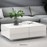 ARTISS COFFEE TABLE 4 DRAWERS WHITE TREVI
