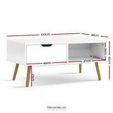 ARTISS COFFEE TABLE STORAGE DRAWER WHITE LARIN