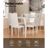 ARTISS DINING CHAIRS AND TABLE DINING SET 6 CHAIR SET OF 7