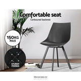 ARTISS DINING CHIARS SET OF 2 PU LEATHER BLACK LYLETTE