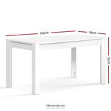 ARTISS DINING TABLE RECTANGULAR 4 SEATER 120CM WHITE NATU