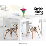 ARTISS DINING TABLE RECTANGULAR 4 SEATER 120CM WHITE NATU