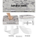 ARTISS DRESSING TABLE STOOL VELVET WHITE