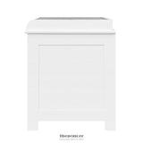 ARTISS FABRIC SHOE BENCH WITH DRAWERS - WHITE & GREY