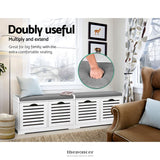 ARTISS FABRIC SHOE BENCH WITH DRAWERS - WHITE & GREY