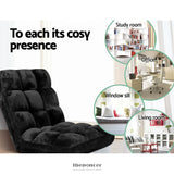 ARTISS LOUNGE SOFA BED FLANNEL FABRIC BLACK