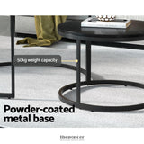 ARTISS NESTING COFFEE TABLE SET OF 2 MARBLE EFFECT TIKA