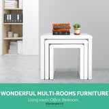 ARTISS NESTING COFFEE TABLE SET OF 3 GLOSSY WHITE