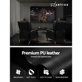 ARTISS RECLINER ARMCHAIR BLACK FAUX LEATHER DOMINI