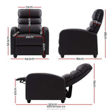 ARTISS RECLINER ARMCHAIR BROWN FAUX LEATHER BOLIVIA