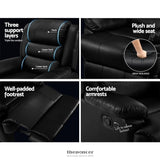 ARTISS RECLINER CHAIR LEATHER BLACK CISSY