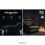 ARTISS RECLINER CHAIR LEATHER BLACK CISSY