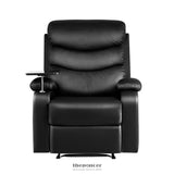 ARTISS RECLINER CHAIR LEATHER BLACK TRAY TABLE ERIKA