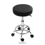 ARTISS ROUND SALON STOOL BLACK PU SWIVEL BARBER HAIR DRESS
