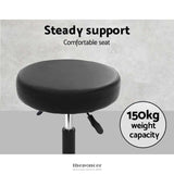 ARTISS ROUND SALON STOOL STOOLS BLACK SWIVEL BARBER HAIR