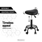 ARTISS SADDLE STOOL SALON CHAIR BLACK SWIVEL BEAUTY BARBER
