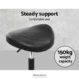 ARTISS SADDLE STOOL SALON CHAIR BLACK SWIVEL BEAUTY BARBER