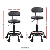 ARTISS SALON STOOL SWIVEL CHAIRS WITH BACK BARBER BEAUTY