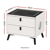 ARTISS SMART BEDSIDE TABLE 2 DRAWERS WITH WIRELESS CHARGING