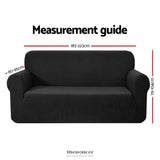 ARTISS SOFA COVER COUCH COVERS 3 SEATER HIGH STRETCH BLACK