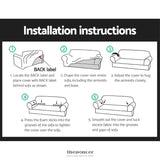 ARTISS SOFA COVER COUCH COVERS 3 SEATER STRETCH BLACK