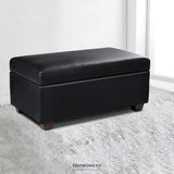 ARTISS STORAGE OTTOMAN BLANKET BOX 80CM LEATHER BLACK