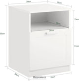 BEDSIDE TABLE SHELF DRAWER WHITE