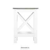 COASTAL SIDE TABLE IN WHITE AND GREY