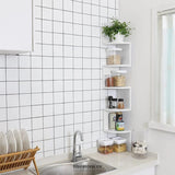 CORNER SHELF 5-TIER ZIGZAG WALL MOUNT WHITE