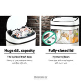DEVANTI 68L MOTION SENSOR BIN RUBBISH AUTOMATIC WHITE
