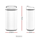 DEVANTI 68L MOTION SENSOR BIN RUBBISH AUTOMATIC WHITE