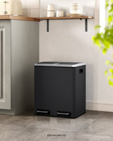 DUAL KITCHEN BIN 2X15L BLACK