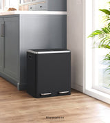 DUAL KITCHEN BIN 2X15L BLACK