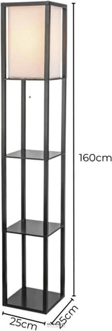 EKKIO FLOOR VINTAGE LAMP SHELF 160CM (BLACK) EK-FLS-100-MY