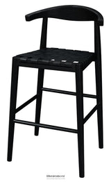 ELLIOT GENUINE LEATHER BARSTOOL - SET OF 2 (BLACK)