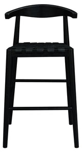 ELLIOT GENUINE LEATHER BARSTOOL - SET OF 2 (BLACK)