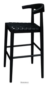 ELLIOT GENUINE LEATHER BARSTOOL - SET OF 2 (BLACK)