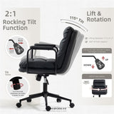 FAUX LEATHER OFFICE CHAIR -BLACK
