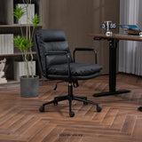 FAUX LEATHER OFFICE CHAIR -BLACK