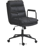 FAUX LEATHER OFFICE CHAIR -BLACK
