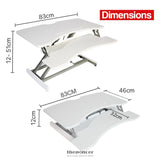 FORTIA 83CM DESK RISER OFFICE SHELF STANDUP SIT STAND