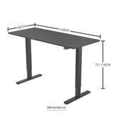 FORTIA SIT TO STAND UP STANDING DESK 140X60CM 72 - 118CM